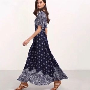 Boho maxi wrap dress